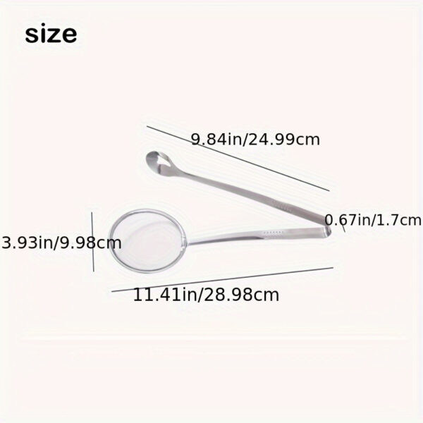 1pc Stainless Steel Frying Oil Filter Clamp & Strainer Spoon - High-Temperature Resistant Kitchen Colander for Efficient Oil Draining, Ideal for Cooking & Frying - Image 5