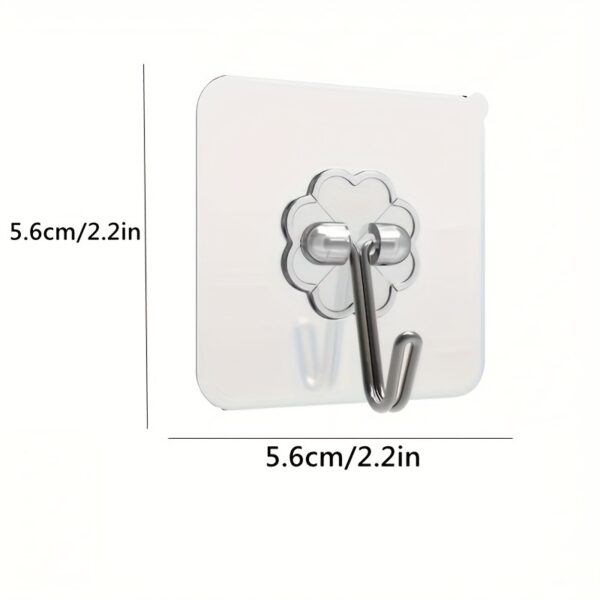 10pcs of Strong Adhesive Kitchen Hooks Adhesive Suction Cups Punch-Free Suction Cups Bathroom Wall-Mounted Toilet Wall Traceless Adhesive Hooks Towel Hook Combination Multi-Functional Hanging Convenient Storage Wall Hooks, Utility Hooks - Image 14