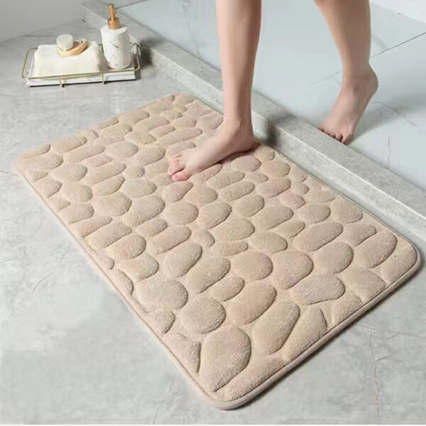 1pc Soft and Comfortable Memory Foam Bath Rug with Cobblestone Embossment - Rapid Water Absorbent and Washable - Non-Slip - Perfect for Shower Room and Bathroom Accessories, Bathroom decorations, kitchen Area Rugs, bedrooom, Bathroom Accessories - Image 9