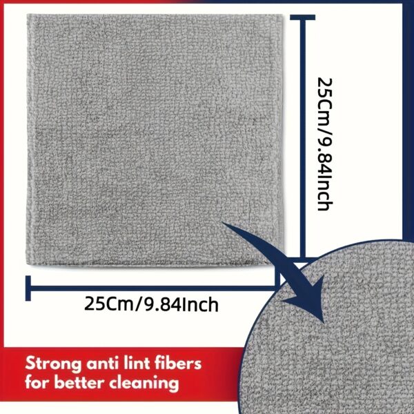5/10/20/50/100pcs Kitchen Towel, Ultra-fine Fiber Light Gray Cleaning Cloth Set, Absorbent, Soft And Stain-removing Cloth, for Cleaning Glass, Cooking Bench, Pot, Bowl, Water Tap, Lampblack Machine - Image 2