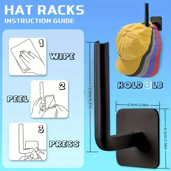 1pc/2pcs/3pcs/4pcs Punch-free Hat Storage Hook, Hanging Plastic Hook for Keys, Hat, Towels, Self-Adhesive Hook for Sundries, Household Space Saving Storage Organizer for Entryway, Hallway, Bathroom, Bedroom, Home, Dorm - Image 4