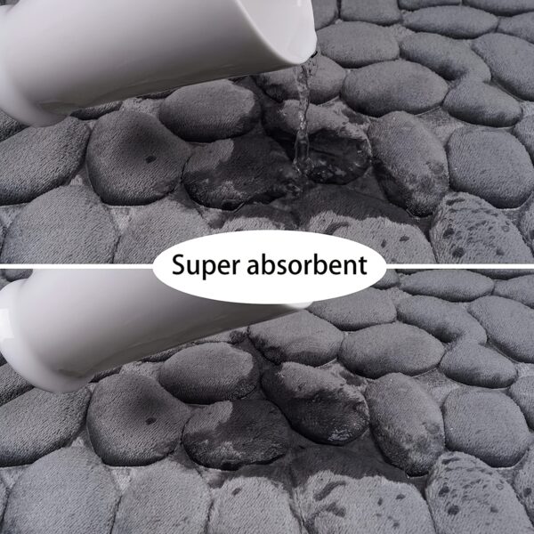 1pc Soft and Comfortable Memory Foam Bath Rug with Cobblestone Embossment - Rapid Water Absorbent and Washable - Non-Slip - Perfect for Shower Room and Bathroom Accessories, Bathroom decorations, kitchen Area Rugs, bedrooom, Bathroom Accessories - Image 8