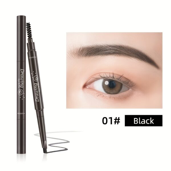 Waterproof 5 Colors Natural Makeup Double Heads Automatic Eyebrow Pencil Waterproof Long-lasting Easy Ware Eyebrow Pen With Eyebrow Brush - Image 3