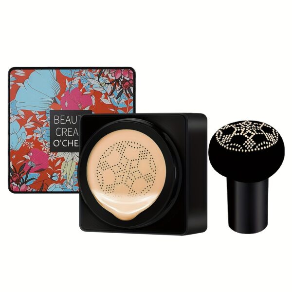 Mushroom Head Foundation BB Cream - Full Coverage, Long-Lasting Moisturizing Concealer for All Skin Types, Natural Nude Finish with Floral Packaging, Longlasting Foundation | Artistic Packaging | Vibrant Design - Image 3