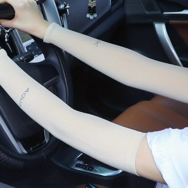 2pcs (1 Pair) Women's Ice Silk Arm Sleeve Sports Sleeve Sun Protection Hand Cover Cooling Gloves For Running Fishing Bike - Image 19