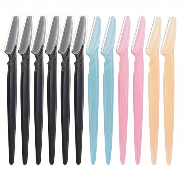 3-24pcs Eyebrow Razor Shaper Set, Facial Hair Remover Trimmer Grooming Kit for Women And Men, Stainless Steel, Non-Electric, No Battery Needed, with Various Colors for Versatility - Image 3
