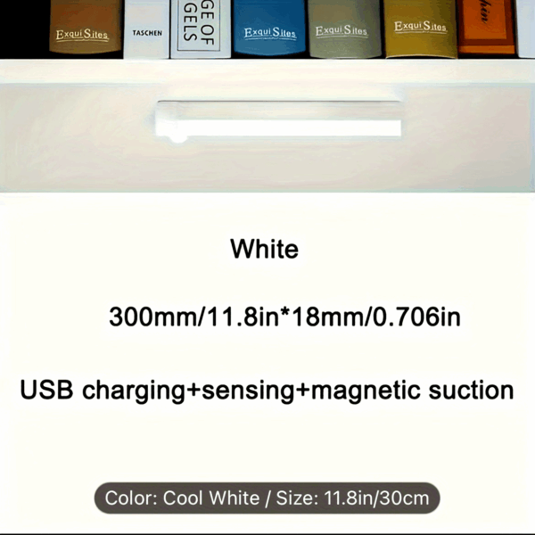 [200mAh Rechargeable LED Motion Light] USB Rechargeable LED Motion Sensor Night Light - 200mAh/400mAh, Wireless Auto-On for Under Cabinet, Kitchen, Wardrobe & More - Warm/White Options - Image 20