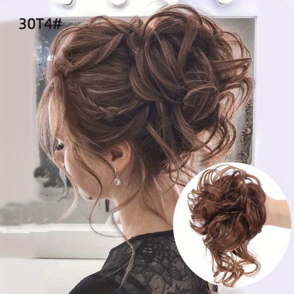 Add Volume and Style with Synthetic Messy Curly Hair Bun Chignon Scrunchy Hair Band! Hair Accessories Halloween Christmas - Image 29