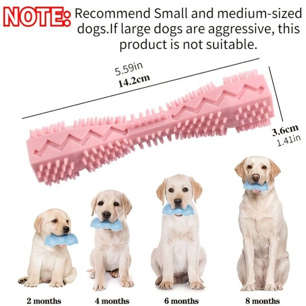 Durable Dog Chew Stick, Toothbrush For Tooth Cleaning And Massage - Soft Rubber Pet Toy - Image 2