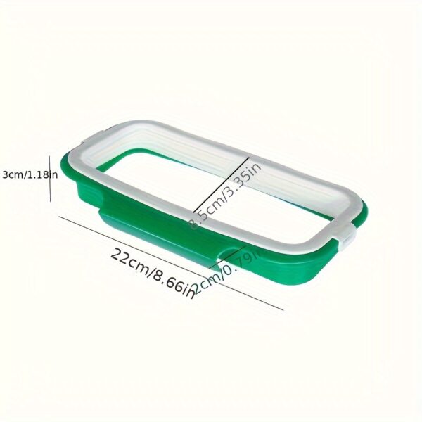 Under-Cabinet Kitchen Trash Bag Holder - Durable Plastic Adhesive Mount Door Back Organizer with Green Clips, Space-Saving Garbage Bag Dispenser for Countertop Clutter Reduction, Trash Can Kitchen - Image 7