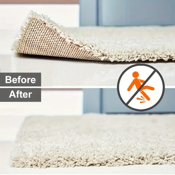 4/8pcs High-Quality Anti-Slip & Anti-Drilling Carpet Stickers for Living Room, Dining Room, Bathroom, Ceramic Tiles & Wooden Floors - Prevent Carpet Movement & Rolling - Novelty Plastic PE Material - Image 13