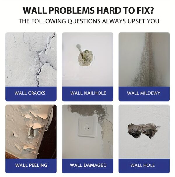 ProFix Wall Repair Kit - Fast-Drying, Easy-to-Use Paste for Home Walls, Gypsum Dents & Wood Scratches with White Putty Nail Hole Filler and Scraper for Smooth Finish - Image 13