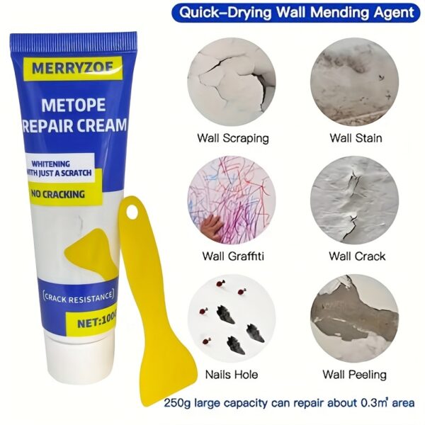 ProFix Wall Repair Kit - Fast-Drying, Easy-to-Use Paste for Home Walls, Gypsum Dents & Wood Scratches with White Putty Nail Hole Filler and Scraper for Smooth Finish - Image 5