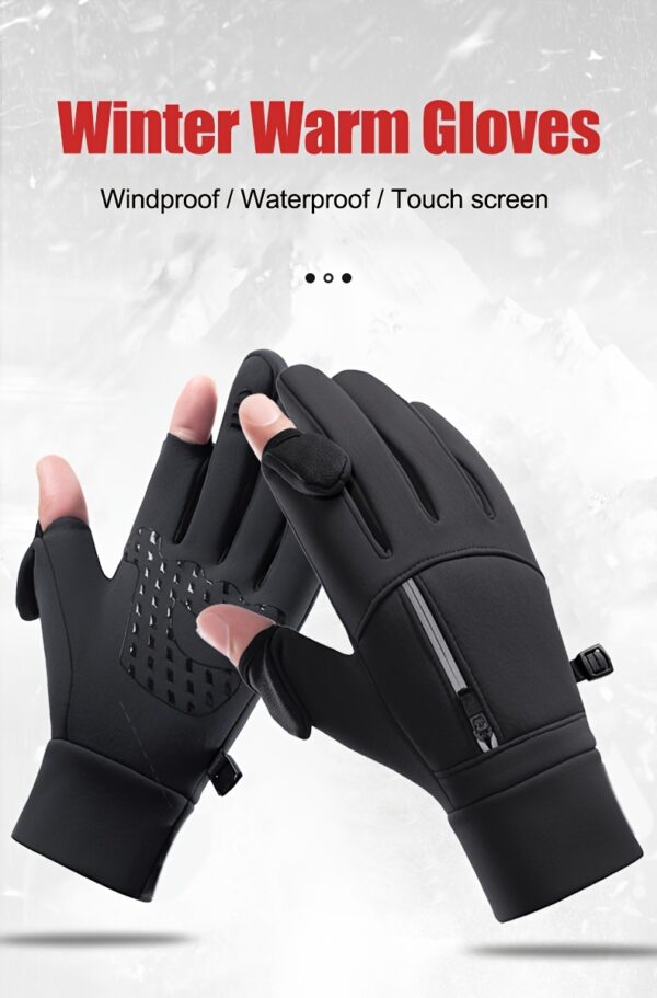 1pair Winter Windproof Waterproof Touch Screen Warm Gloves, For Outdoor Cycling, Fishing, Running, Skiing Christmas Gift - Image 9
