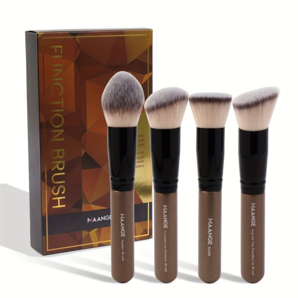 MAANGE Flawless Foundation Brush - Large Flat Top, Ultra-Soft Nylon Bristles for Seamless, Quick Application - Fragrance-Free, Ideal for All Skin Types - Black Handle, MAANGE - Image 19