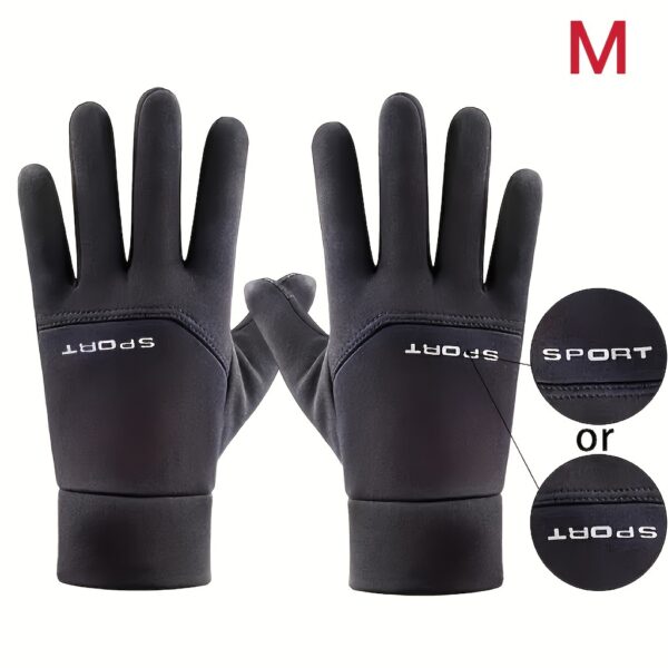 Plus Velvet Autumn and Winter Outdoor Gloves, Men's Warm Cold Safeguard Sports Riding Ski Touch Screen Gloves - Image 5