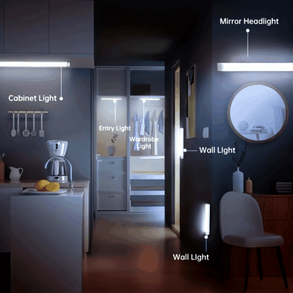 [200mAh Rechargeable LED Motion Light] USB Rechargeable LED Motion Sensor Night Light - 200mAh/400mAh, Wireless Auto-On for Under Cabinet, Kitchen, Wardrobe & More - Warm/White Options - Image 23