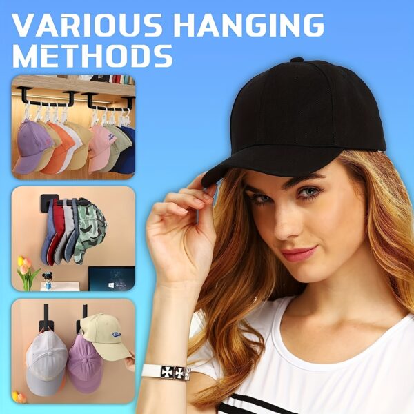 1pc/2pcs/3pcs/4pcs Punch-free Hat Storage Hook, Hanging Plastic Hook for Keys, Hat, Towels, Self-Adhesive Hook for Sundries, Household Space Saving Storage Organizer for Entryway, Hallway, Bathroom, Bedroom, Home, Dorm - Image 2