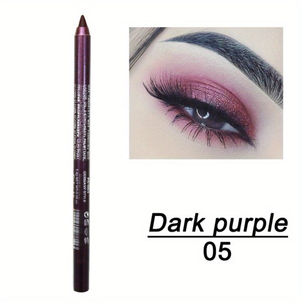14-Color Colourful Eyeliner Pen, High Pigmented Pearly Glitter Shimmer Metallic Finish, Smokey Punk Gothic Style Eyeliner, Long Lasting Waterproof Eyeliner Stick For Music Festival - Image 9