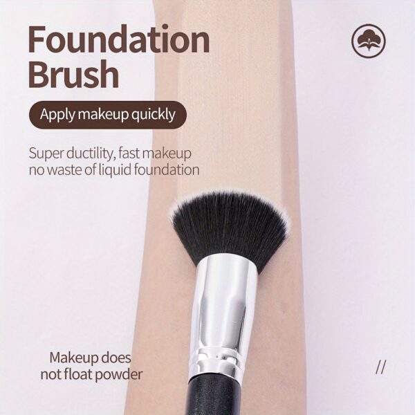 MAANGE Flawless Foundation Brush - Large Flat Top, Ultra-Soft Nylon Bristles for Seamless, Quick Application - Fragrance-Free, Ideal for All Skin Types - Black Handle, MAANGE - Image 22