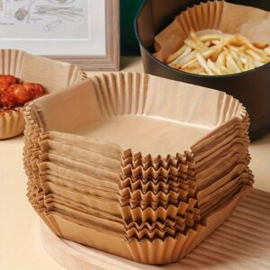 10/50/100pcs, Disposable Air Fryer Liners (6.3''), Square Paper Air Fryer Liner Pots, Paper Basket Bowls, Baking Trays, Oven Accessories, Baking Tools, Kitchen Gadgets, Kitchen Accessories