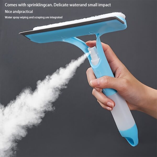 Efficient 3-in-1 Multi-Functional Glass Cleaning Tool - Polypropylene (PP) Plastic Sprinkler for Bathroom, Kitchen, Living Room, Bedroom, Toilet - Mirror and Window Scraper - Image 4