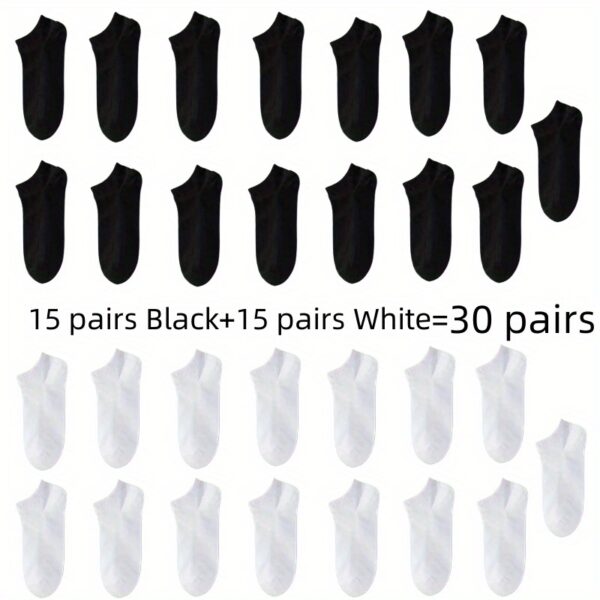 1/5/10 Pairs of Comfortable Breathable Ankle Socks for Men and Women - Perfect for Spring and Summer - Image 20
