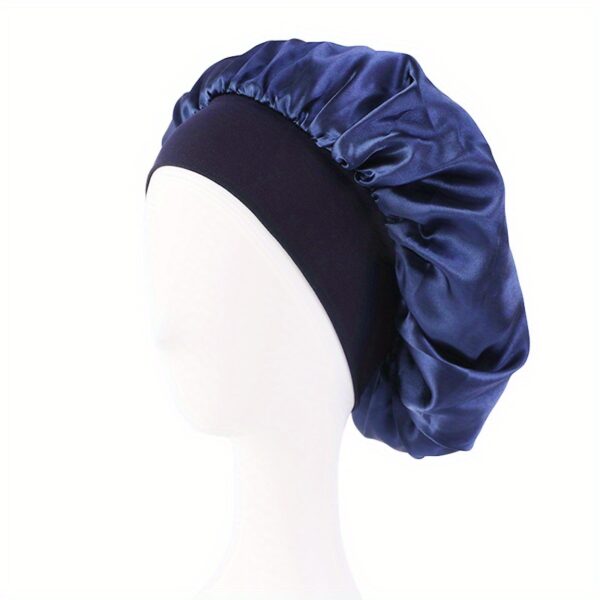 Elastic Band Cap For Brimmed Night Hat Bath Cap Extra Large Satin Silky Bonnet - Image 10