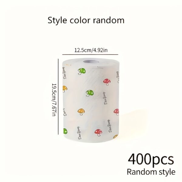 400-Sheet Roll of Efficient Disposable Kitchen Towels - Washable, Non-Stick Oil, Degreasing Cloths for Household Cleaning - Assorted Styles lazy rag kitchen paper towels - Image 7