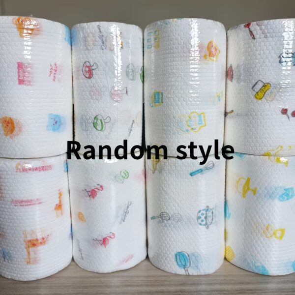 400-Sheet Roll of Efficient Disposable Kitchen Towels - Washable, Non-Stick Oil, Degreasing Cloths for Household Cleaning - Assorted Styles lazy rag kitchen paper towels - Image 14