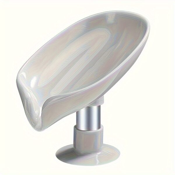 Elegant Leaf-Shaped Soap Holder: Drain-Design, Strong Suction, Easy Install, Enhances Bathroom Decor & Keeps Soap Dry - Image 8