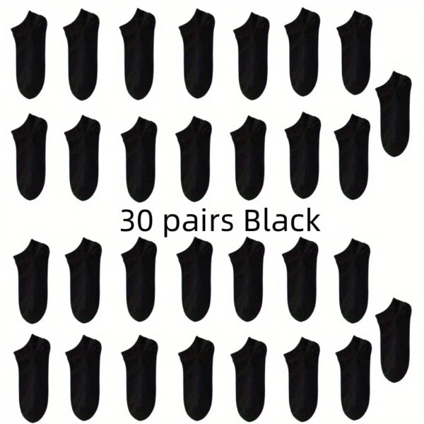 1/5/10 Pairs of Comfortable Breathable Ankle Socks for Men and Women - Perfect for Spring and Summer - Image 21