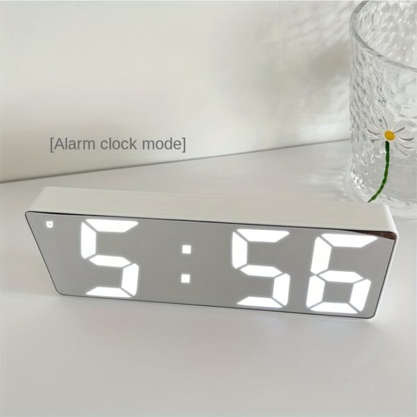 Modern LED Digital Clock with Adjustable Brightness, Date & Temperature Display - USB-Powered 12/24H Rectangular Bedroom Alarm Clock for Home Office Decor, Digital Display Clock | Contemporary Design | Durable Electronics, Alarm Clocks for Bedrooms - Image 11