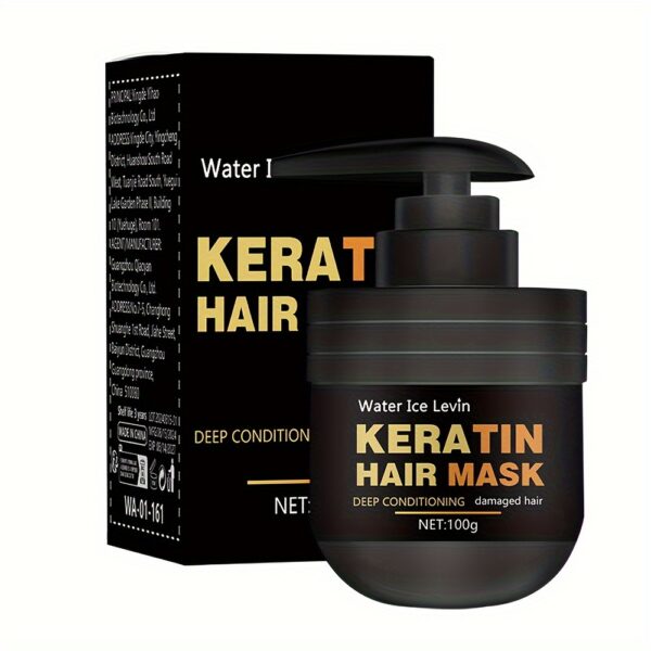 Keratin Hair Mask, Moisturizing Hair Mask For Damaged Dry Hair, Healthy Hair Penetrates Root To Tip - Image 4