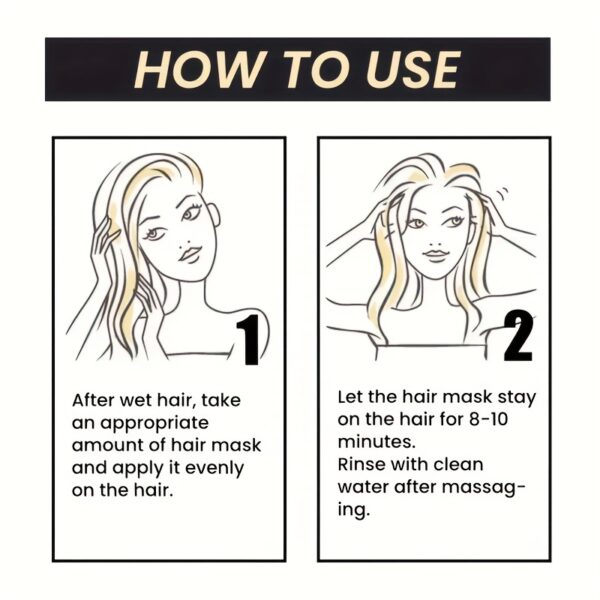 Keratin Hair Mask, Moisturizing Hair Mask For Damaged Dry Hair, Healthy Hair Penetrates Root To Tip - Image 7