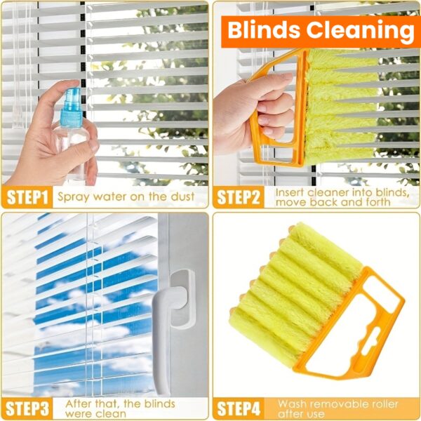 1pc, Washable Window Cleaning Brushes With Microfibers For Effortless Dust Collection And Blinds Cleaning - Image 16