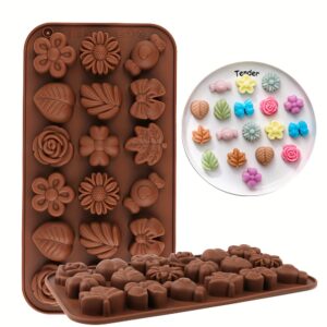 BPA-Free 18-Cavity Silicone Mold - Flower Shaped Chocolate Mold for DIY Candy & Baking - Perfect for Weddings, Holidays & Parties