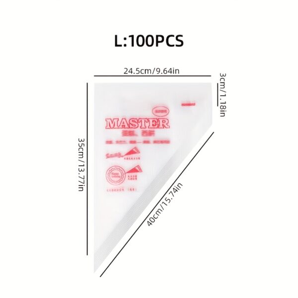 [Durable Piping Bags] 50/100pcs Thick Disposable Piping Bags | Durable, Transparent, Suitable for Baking, Icing, DIY, Cake Decoration, Cookies, And Cream - Essential Baking Tools, Kitchen Gadgets, Kitchen Supplies, Kitchen Accessories, Cake Decorating Sup - Image 12