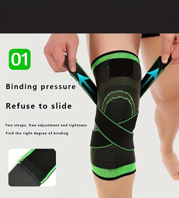 1pc protective sports knee pads, double strap large size design, Light Beige friendly quick drying elastic knitted fabric, running, mountaineering, basketball protection, sports protection preferred, necessary for sports fitness, daily use - Image 36