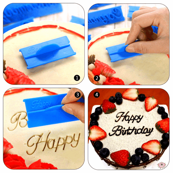 6PCS Deluxe Cake Decorating Kit - Handwritten Phrase Letter Style Fondant Molds, Chocolate Molds, DIY Supplies, Kitchen Gadgets, Baking Tools - Food Safe, Durable, Easy-to-Use, Versatile, and Perfect for Cake Decorating Beginners and Professionals Alike - Image 8