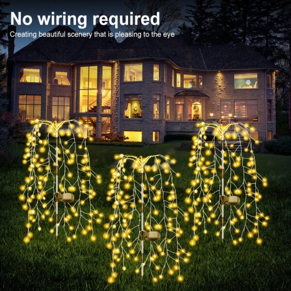 1 Solar Firecracker Willow Fireworks Light - 120/200 LED, 8 Vibrant Modes, Durable IP44, Solar Charging, Ideal for Yard, Garden, Pathway, Parties, Camping, Picnics, Christmas, Ramadan, Easter, Valentine'S Day Decor, Outdoor Lighting | Colorful Fireworks D - Image 17