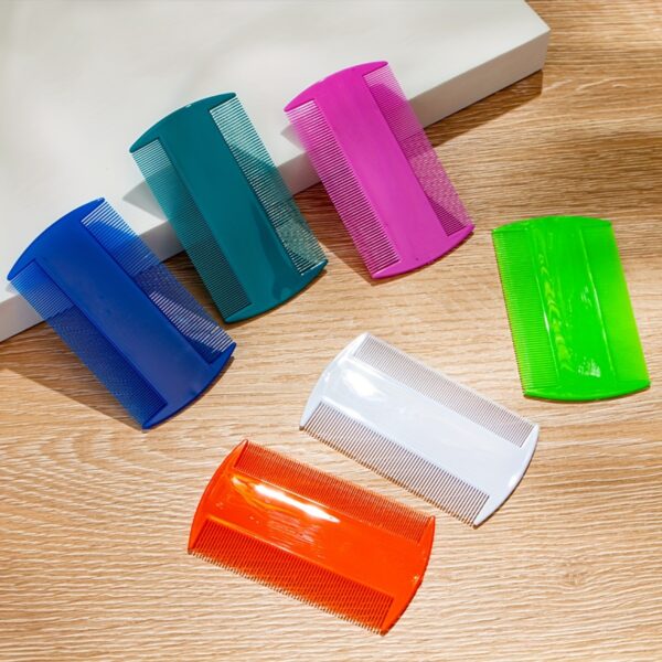 Random Color Cat Flea-Proof Double-Sided Dense-Tooth Comb Dog Insect Egg Plastic Double-Sided Comb Pet Cleaning Lice Removal Supplies - Image 4