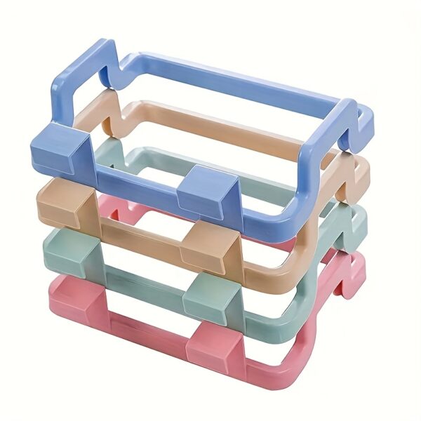 Reusable Plastic 1pc Over-the-Cabinet Garbage Container - Bag Holder Rack For Kitchen, Pantry, Garage & Bathroom - Image 6