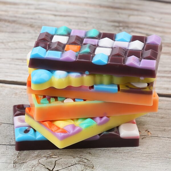 1pc, Non Stick 3D Silicone Chocolate Bar Mold, Break Apart, Large, For Wax Melts, Candy, Mousse Cake Mold - Image 6