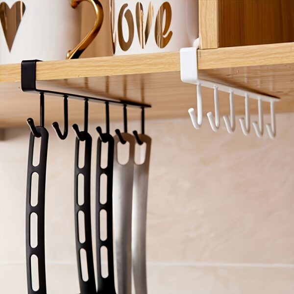 1pc Multifunctional 6-Hook Kitchen Storage Rack - A Suitable Solution for Organizing Cups, Mugs And Clothes in The Kitchen And Dining Room - Image 4