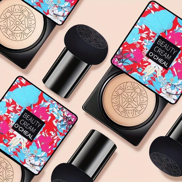 Mushroom Head Foundation BB Cream - Full Coverage, Long-Lasting Moisturizing Concealer for All Skin Types, Natural Nude Finish with Floral Packaging, Longlasting Foundation | Artistic Packaging | Vibrant Design - Image 10