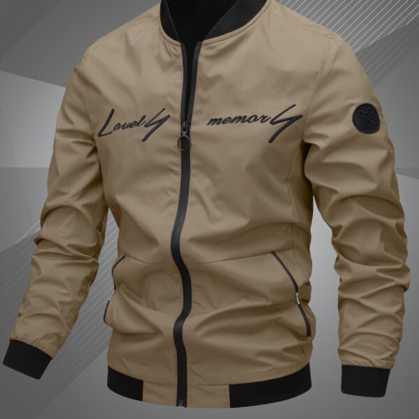 Men'S Letter Embroidered Casual Bomber Jacket - Image 22
