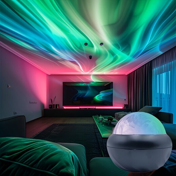 1pc USB-Powered LED Rainbow Light Projector - 360° Rotating Colorful Ambiance Lamp, Resin Material, Non-Rechargeable Button Battery, Ideal for Bedroom & Living Room Decoration, Unique Gift Idea - Image 12
