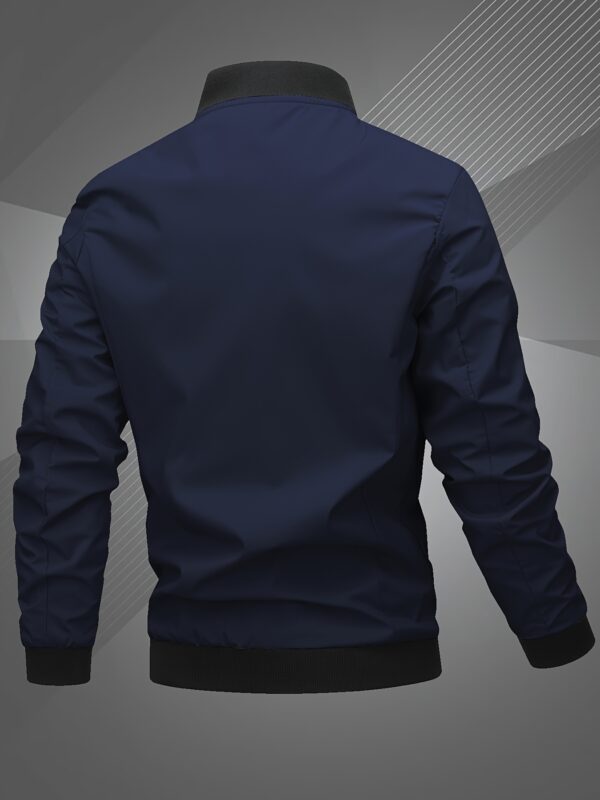Men'S Letter Embroidered Casual Bomber Jacket - Image 10