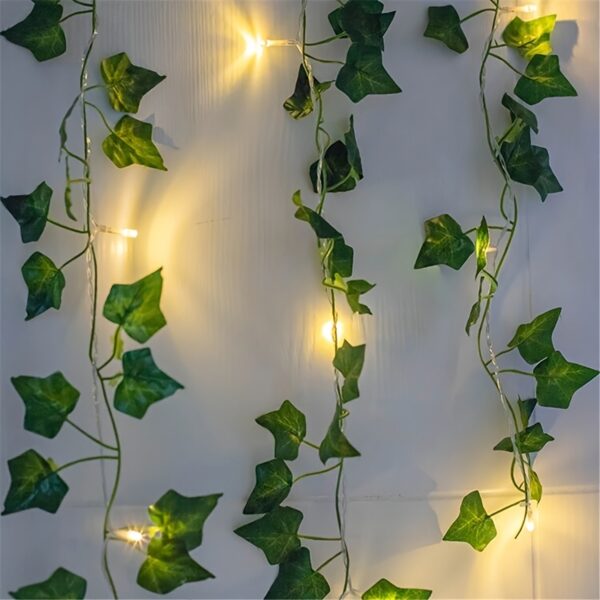 5M Artificial Leaf Flower Fairy String Lights Garland Battery Powered LED Copper Wire Lights For Garden Decor Home Decor Living Room, Halloween, Christmas, Wedding Decor, Desk Accessories, For Travel, Camping, Party, Perfect Gift For Birthday Christmas. - Image 4